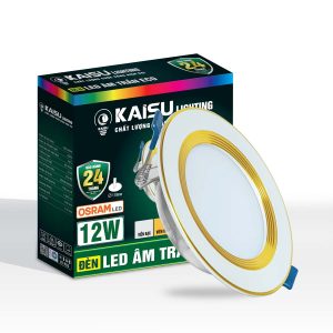 Âm trần Eco viền vàng ba màu công suất 12W