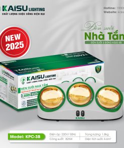 ĐÈN SƯỞI 3 BÓNG KS25-3B (Thân Ghi Xám - Bóng Vàng)