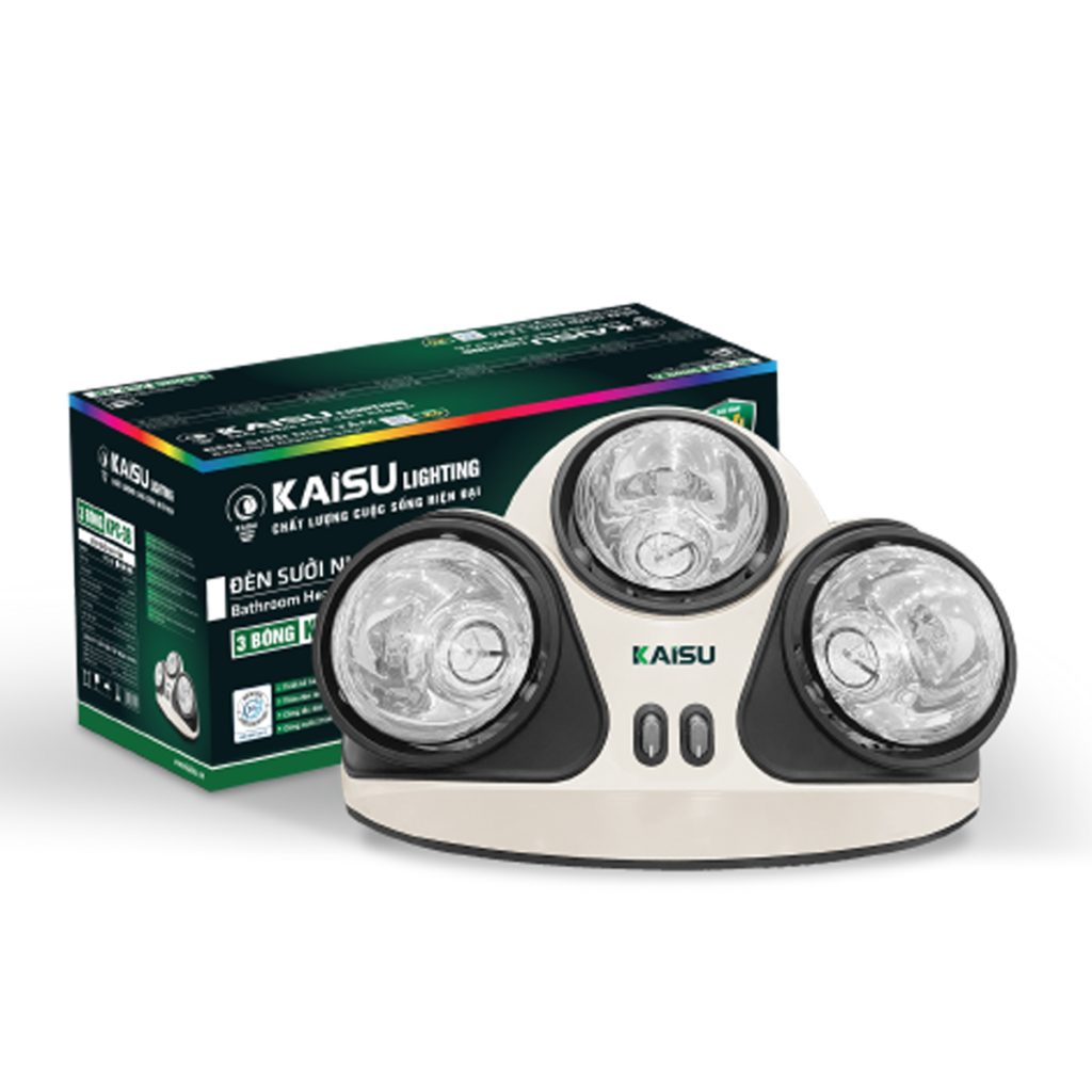 ĐÈN SƯỞI 3 BÓNG KPC-3B (Vành đen)
