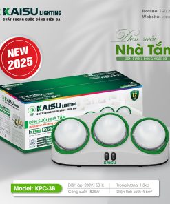 ĐÈN SƯỞI 3 BÓNG KS25-3B (Thân Ghi Xám - Bóng NANO)