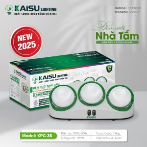 ĐÈN SƯỞI 3 BÓNG KS25-3B (Thân Ghi Xám – Bóng NANO)