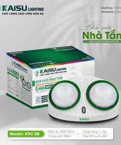 ĐÈN SƯỞI 2 BÓNG KPC-2B (vành xanh - bóng nano)