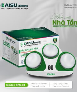 ĐÈN SƯỞI 3 BÓNG KPC-3B (Vành xanh - bóng Nano)