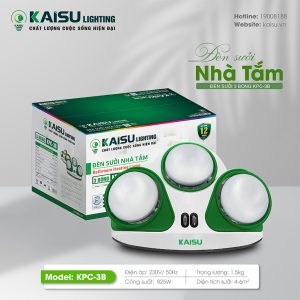 ĐÈN SƯỞI 3 BÓNG KPC-3B (Vành xanh – bóng Nano)