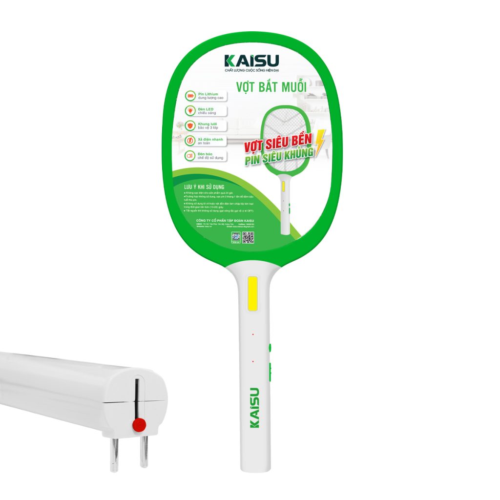 Vợt bắt muỗi điện KAISU đa năng – VM366 – chân sạc rút